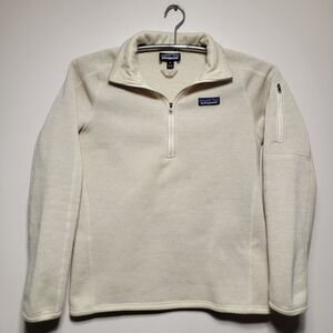 Patagonia Womens Size M 1/4 Zip Pullover Better Sweater Off White